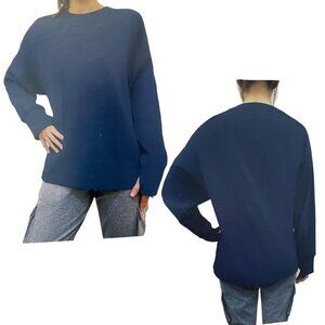 Earth Yoga Tunic Sweatshirt Oversized Activewear Sustainable Blue Womens XL NWT